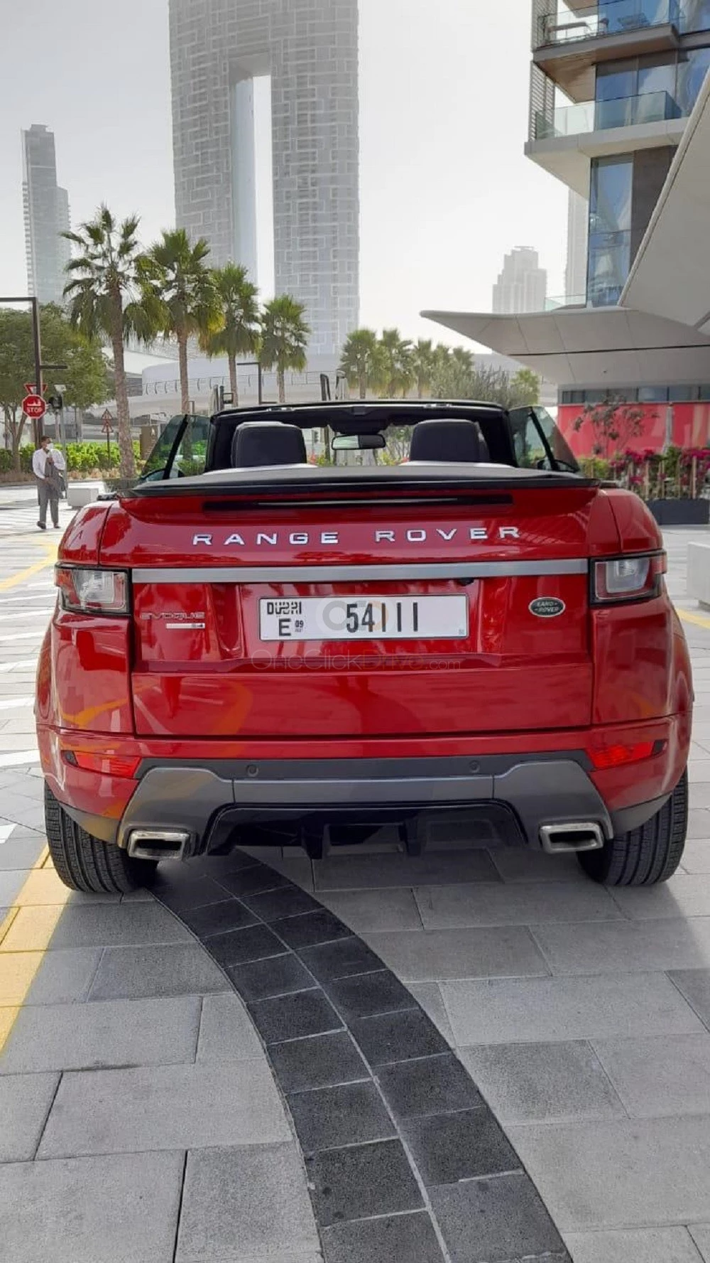 Red Land Rover Range Rover Evoque Convertible 2017 for rent in Dubai 4